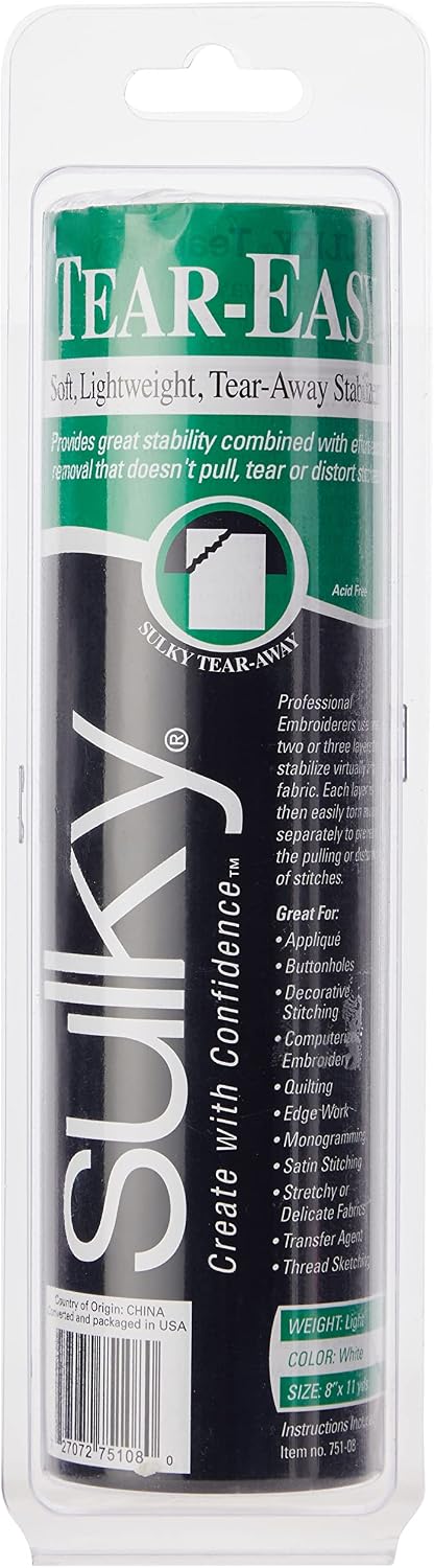 Sulky Tear-Easy 8 in by 11 yd Amazon listing image